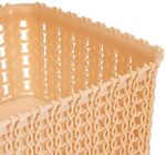 Amazon Brand - Solimo Storage Basket, Set of 4, Small, Biege, Plastic