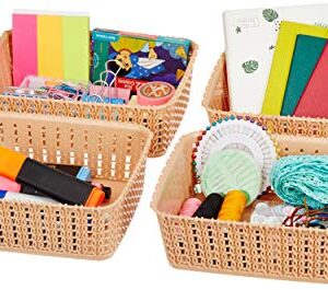 Amazon-Brand-Solimo-Storage-Basket-Set-of-4-Small-Biege-Plastic-0
