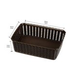 Amazon Brand - Solimo Storage Basket, Set of 4, Small, Brown, Plastic