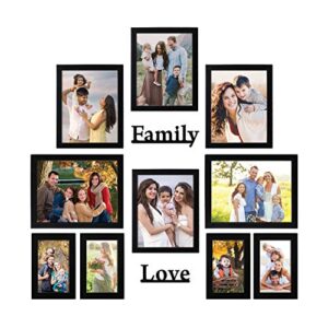 Amazon-Brand-Solimo-Synthetic-Black-Photo-Frames-Set-of-10-with-Two-plaque-Family-Love-0