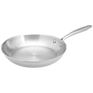 Amazon Brand - Solimo Tri-Ply Frypan, 26 cm, Silver, Stainless Steel