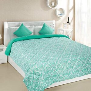 Amazon Brand - Solimo Valencia Microfibre Printed Comforter, Double, 200 GSM, Green