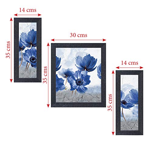 Amazon Brand - Solimo - Violet Tint Painting with Frame, Set of 3