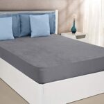 Amazon Brand - Solimo Water Resistant Cotton Mattress Protector 78"x72" - King Size, Grey