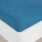 Amazon Brand - Solimo Water Resistant Premium Cotton Mattress Protector, 78x72 inches - King Bed Size, Blue