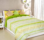 Amazon Brand - Solimo Xander Microfibre Printed Comforter, Double, 200 GSM, Green and Yellow, reversible