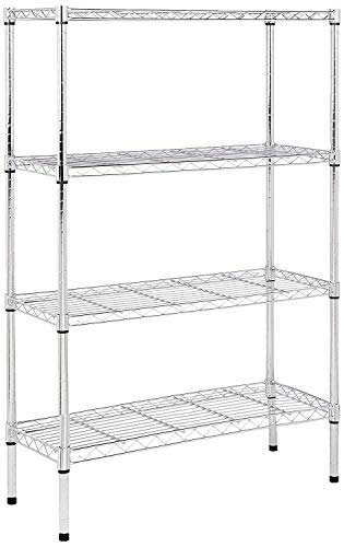 AmazonBasics 3-Shelf Shelving Unit - Chrome (Steel)