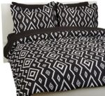 AmazonBasics 7-Piece Bed-in-A-Bag - Full/Queen, Black Aztec (Includes 1 bedsheet, 1 Comforter, 4 Pillowcases, 1 Fitted…