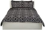 AmazonBasics 7-Piece Bed-in-A-Bag - Full/Queen, Black Aztec (Includes 1 bedsheet, 1 Comforter, 4 Pillowcases, 1 Fitted…