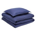 AmazonBasics Comforter Set, Twin / Twin XL, Navy Blue, Microfiber, Ultra-Soft