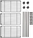 AmazonBasics Height Adjustable 3-Shelves Heavy Duty Rack with Wheels (Black)