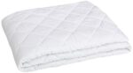 AmazonBasics Hypoallergenic Polycotton Quilted Lightweight Mattress Topper, 18" Deep, Cal-King (White)