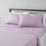 AmazonBasics Microfiber Sheet Set - (Includes 1 bedsheet, 1 Fitted Sheet with Elastic, 2 Pillow Covers) Queen, Frosted…