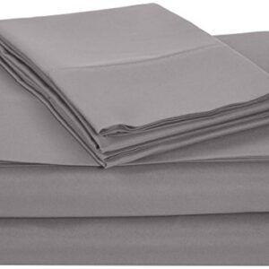 Amazon Basics Microfiber Sheet Set - Polyester Material (Includes 1 bedsheet, 1 Fitted Sheet with Elastic, 2 Pillow…