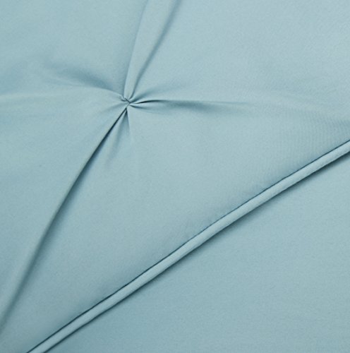 AmazonBasics Pinch Pleat Comforter Bedding Set, King, Spa Blue