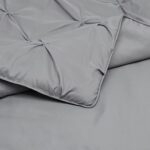 Amazon Basics Pinch Pleat Comforter Bedding Set, Twin Size, Dark Grey, Pack of 2 Piece