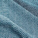 AmazonBasics Polyester & Acrylic Herringbone Knitted Fringed Throw Blanket - 60 x 80 Inches, Teal, Pack of 1…