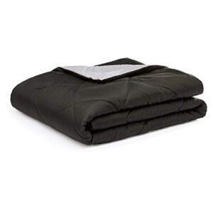 Amazon Basics Reversible Microfiber Comforter - Single Large, Black, Pack of 1