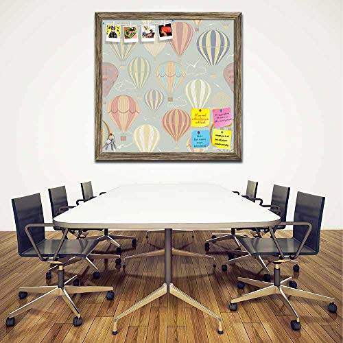 ArtzFolio Air Balloons Bulletin Board Notice Pin Board | Vision Soft Board Combo with Thumb Push Pins | Antique Golden…