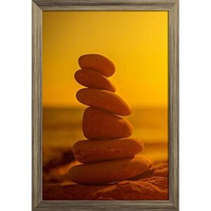 ArtzFolio Balance & Harmony Paper Poster Antique Golden Frame | Top Acrylic Glass 9 x 13 inch (23 x 33 cms)