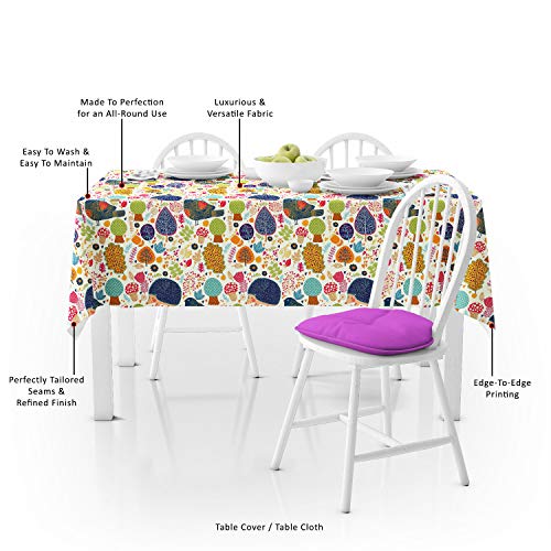 ArtzFolio Crew Cut Leaves Table Cloth Cover | Canvas Fabric 4-Seater Table; 42 x 63 inch (107 x 160 cms)