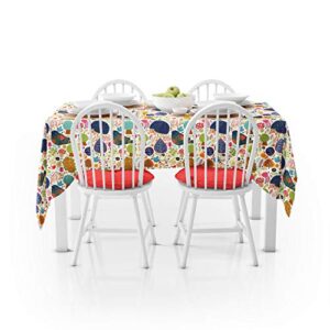 ArtzFolio Crew Cut Leaves Table Cloth Cover | Canvas Fabric 4-Seater Table; 42 x 63 inch (107 x 160 cms)