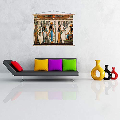 ArtzFolio Egyptian Queen Nefertari Making An Offering To Isis Silk Fabric Painting Tapestry | Scroll Art Hanging 16 x 12…