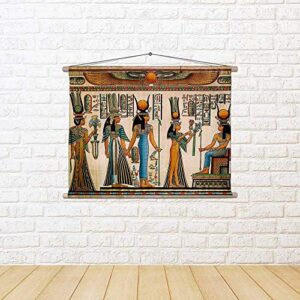 ArtzFolio Egyptian Queen Nefertari Making An Offering To Isis Silk Fabric Painting Tapestry | Scroll Art Hanging 16 x 12…