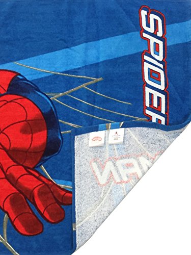 Athom Living Marvel Spider Man 350 GSM Cotton Bath Towel - Blue