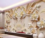 Avikalp Exclusive AWZ0259 3D Wallpaper Butterfly Floral Backdrop 3D Sandstone Relief TV Background Wall Living Room Be…