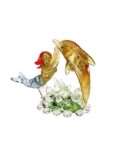 Somil Round Festive Water Fairy Girl Playing with Friend Dolphin (Glass, 4 cm x 5 cm x 6.5 cm - Polished)