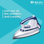 Bajaj Majesty DX-11 1000W Dry Iron with Advance Soleplate and Anti-bacterial German Coating Technology, White and Blue