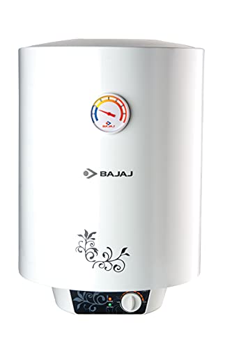 Bajaj New Shakti Storage 15 Litre Vertical Water Heater, White, 4 Star wall mounting