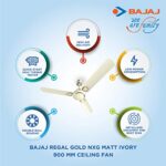 Bajaj Regal Gold NXG Matt Ivory 900 mm Ceiling Fan
