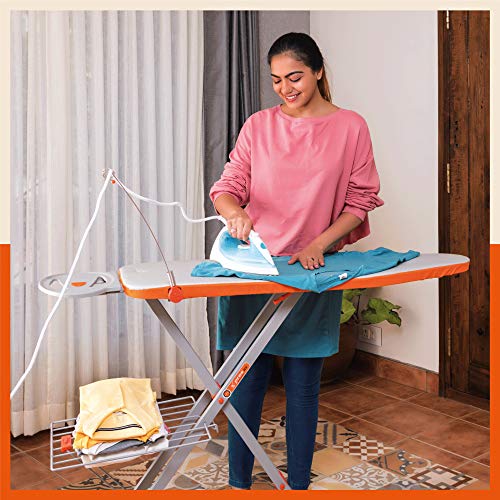 Bathla X-Pres Ace - Large Foldable Ironing Board for Home with Aluminised Ironing Surface (Silver)