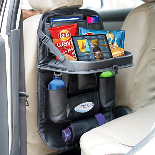 caddyFull PU Leather Car Back Seat Organiser with Folding Dining