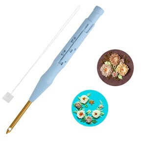 Casacrest Punch Needle Pen - Weaving Stitching Craft Tool - Kit for Sewing Embroidery DIY Threaders (Blue)