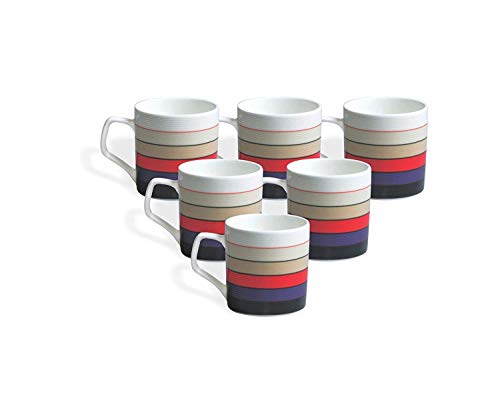 Clay Craft Fine Ceramic Tea/Coffee Cup Saucer Set of 12 ( 6  Cups + 6 Saucers) - 180 ml each: Tea Sets