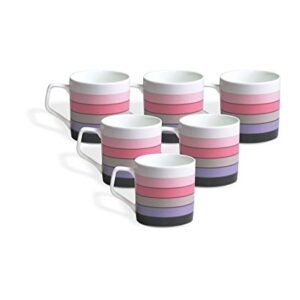 Clay Craft Director Hilton 390 Bone China Coffee Mug Set, 220ml/6.6cm, Set of 6, Multicolour- (CM-Director-Hilton-390…