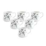 Clay Craft - Mike Ceramic Coffee Mugs Set, 6-Pieces, 210ml, MW28