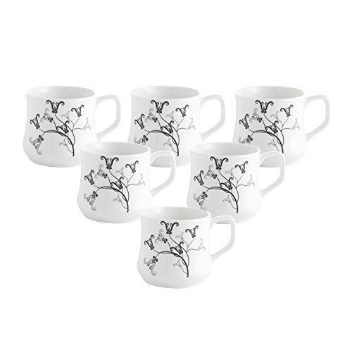 Clay Craft – Mike Ceramic Coffee Mugs Set, 6-Pieces, 210ml, MW28
