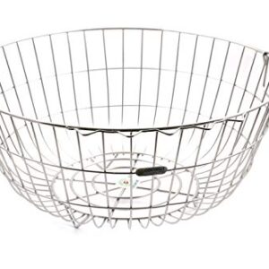 Coconut Stainless Steel Round Utensil Draining Basket, Silver
