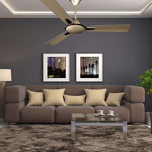 Crompton Aura Prime Decorative Ceiling Fan with Anti Dust Technology (Brown Birken Effect, 48 inch)