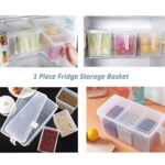 DDecora Set of 4 Adjustable Refrigerator plastic Storage Basket, Expandable Fridge Rack, Sliding Vegetable Organizer…