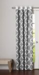 Dekor World Cotton Grey Ogee Printed Eyelet Curtain (Pack of 1)-110x150cm (4x5 Feet) Window Curtain-for Bedroom and…