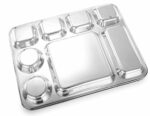 Expresso - Heavy Duty Stainless Steel Rectangle Dinner Plate w/ 8 Sections Divided Mess Trays for Kids Lunch, Camping…