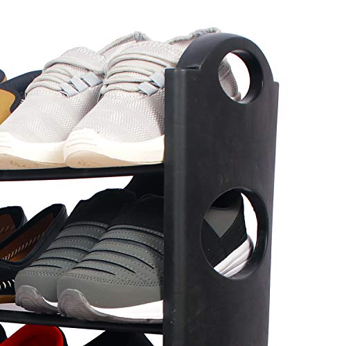 Ebee Easy to Assemble & Light Weight Foldable 4 Shelves Shoe Rack (Iron)