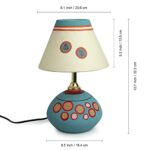 ExclusiveLane Terracotta Base, Cotton Cloth Wrapped Over Polyvinyl Shade Table Lamp for Living Room Bedroom Bedside Lamp…