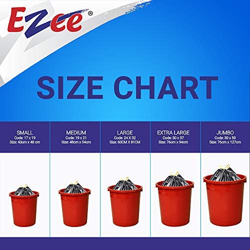 Ezee Garbage Bag - 19x21 inches (Pack of 3, 90 Pieces, Small)