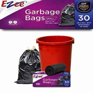 Ezee Black Garbage Bags for Dustbin | 180 Pcs | Small 17 X 19 Inches | 30 Pcs x Pack of 6